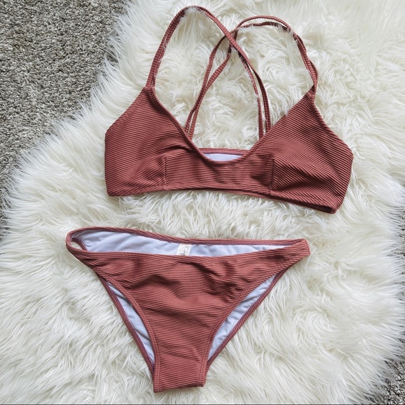 Cupshe | Ribbed Mauve Bikini - Picture 2 of 9